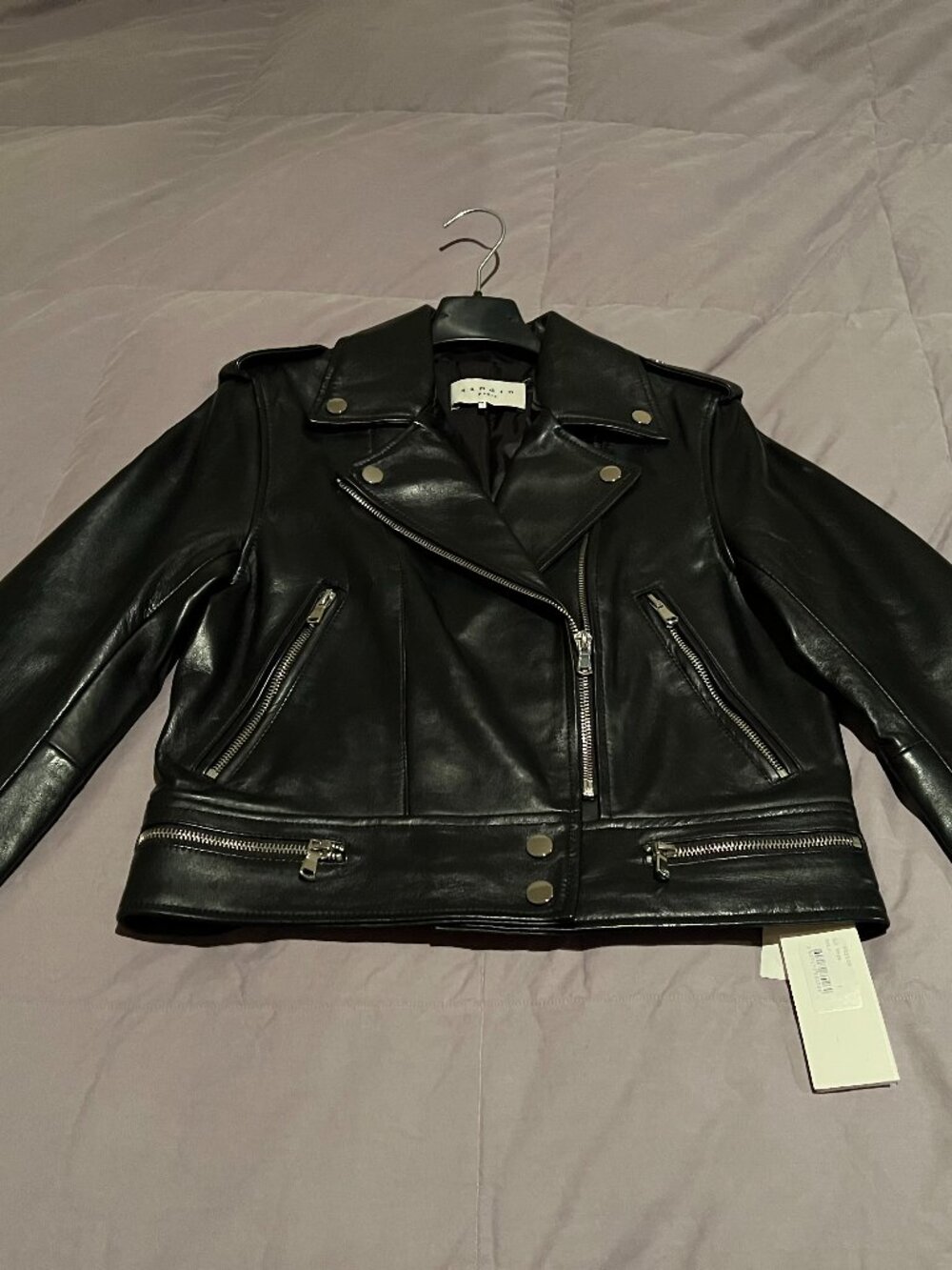 Sandro Paris Black Leather Moto Jacket - Size 1
